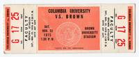 Columbia University VS. Brown Nov. 22, 1975 F de Brown University - 1975