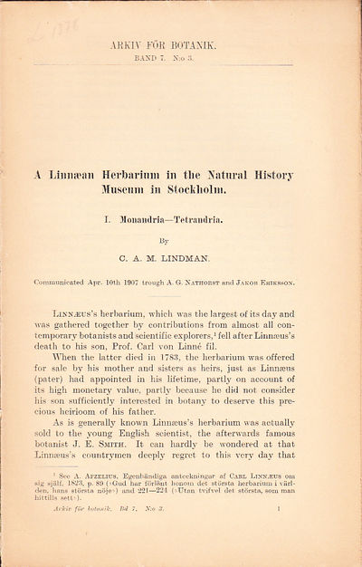 A Linnean Herbarium in the Natural History Museum…