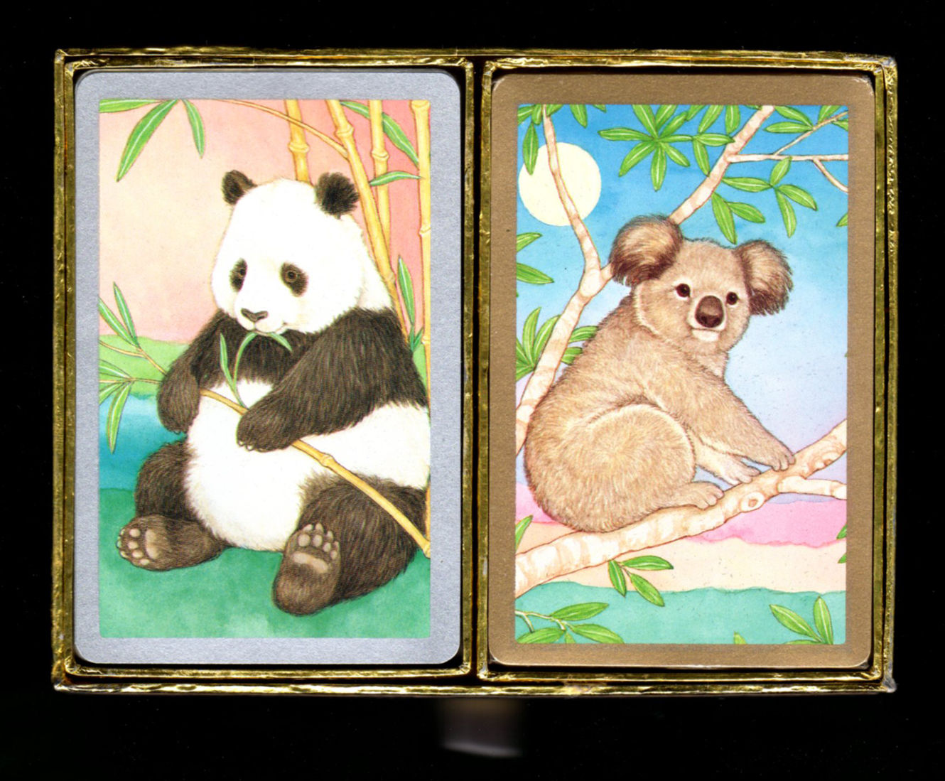 Cardwell Westinghouse Gift Playing Cards Two Decks Panda and Koala