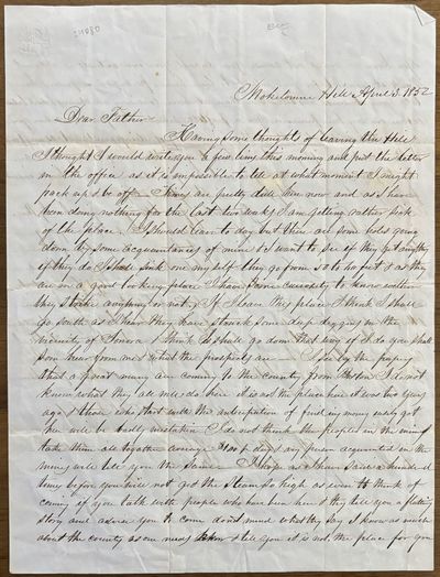 [Autograph Letter, Signed, from George Chamberlain to His Father in Massachusetts, Regarding His Mining Activities in California]