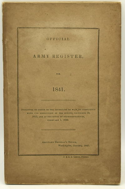 OFFICIAL ARMY REGISTER, FOR 1841