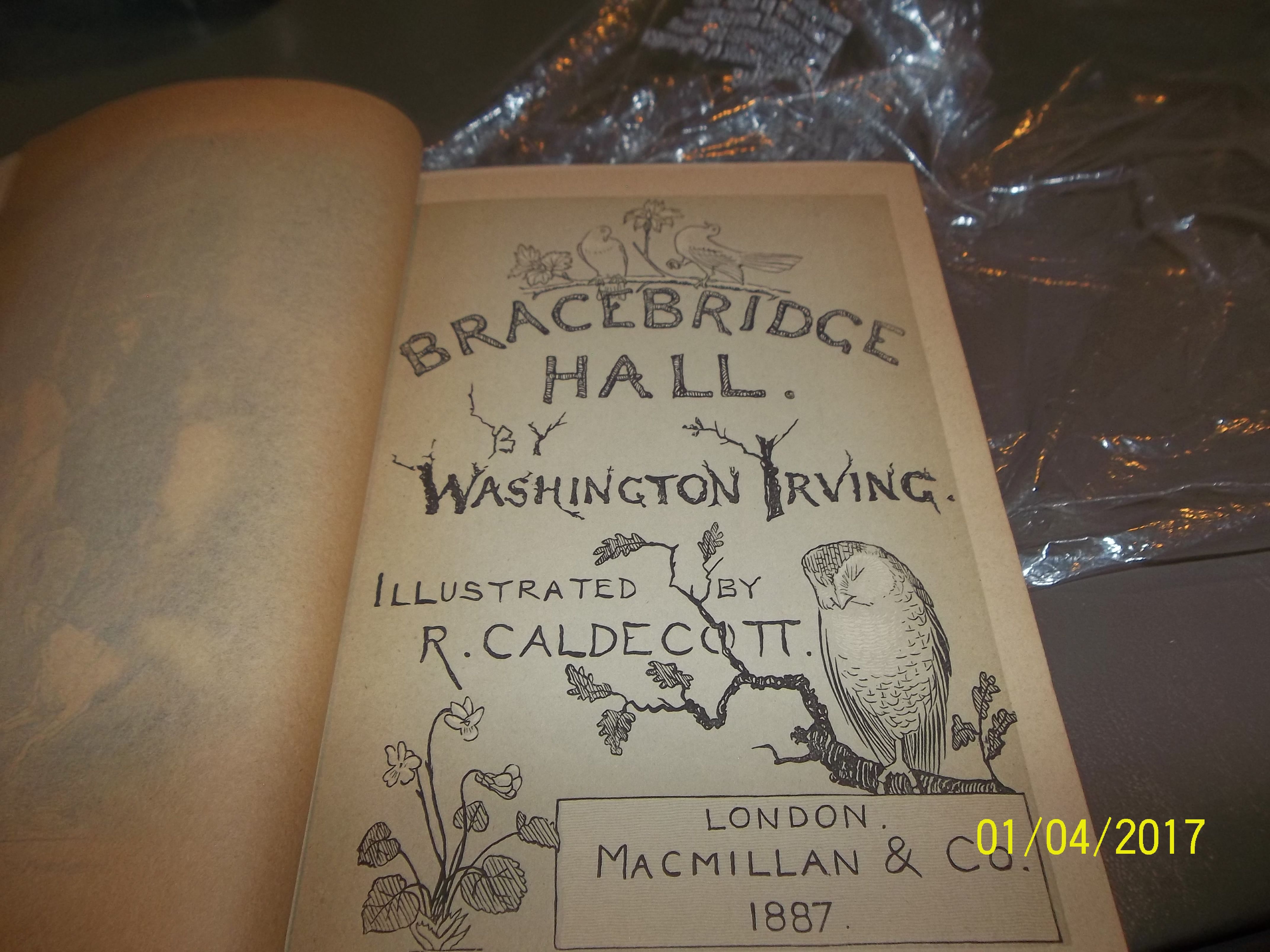 Bracebridge Hall by Washington Irving First Edition Thus 1887