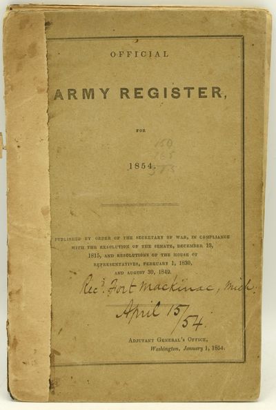OFFICIAL ARMY REGISTER, FOR 1854