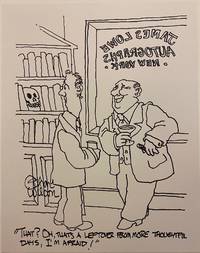 Original signed cartoon (James Lowe Autographs, New York); Custom version of New Yorker cartoon