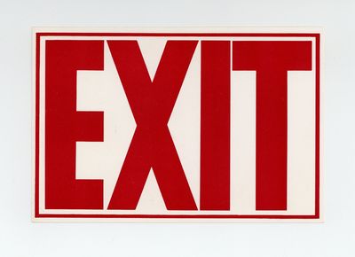 Exhibition postcard: EXIT: A Work in Situ by Daniel Buren (opens 2 December 1980)