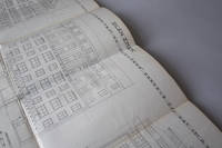 image of Plány 1/100 na stavbu domu v Praze II, Karlovo nám. Změny. Original architectural floor and frontal plans for the construction of the "Palác Charitas" on Charles Square, a noted Prague functionalist building
