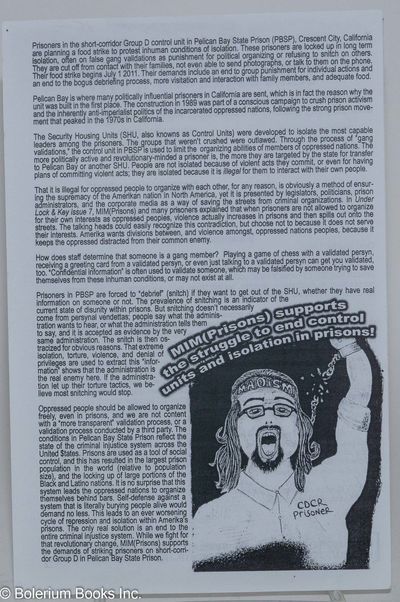 MIM (Prisons) supports the struggle to end control units and isolation in prisons! [leaflet]