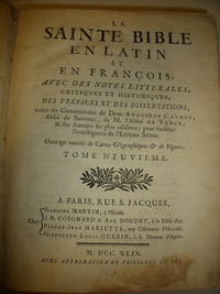 La Sainte Bible en Latin et an Francois (volume IX )