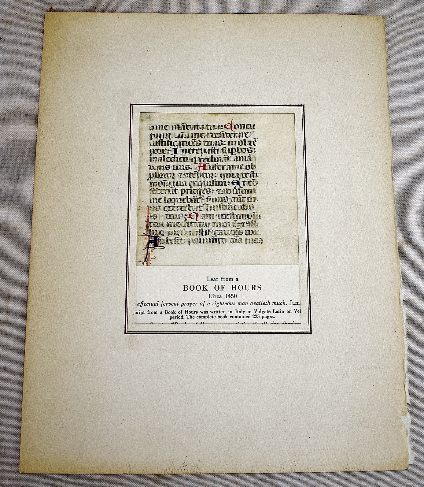 An Illuminated Leaf from a Book of the Hours, circa 1450 by Medieval ...