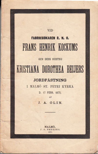 Vid fabriksidkaren R. N. O. Frans Henrik Kockums…
