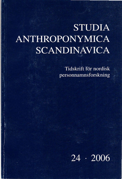 Studia anthroponymica Scandinavica. Tidskrift för…
