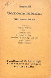 Catalogue 261/c.1930: Saxonia inferior. Niedersachsen. by SCHÖNINGH - OSNABRÜCK - from Frits Knuf Antiquarian Books (SKU: 55473)