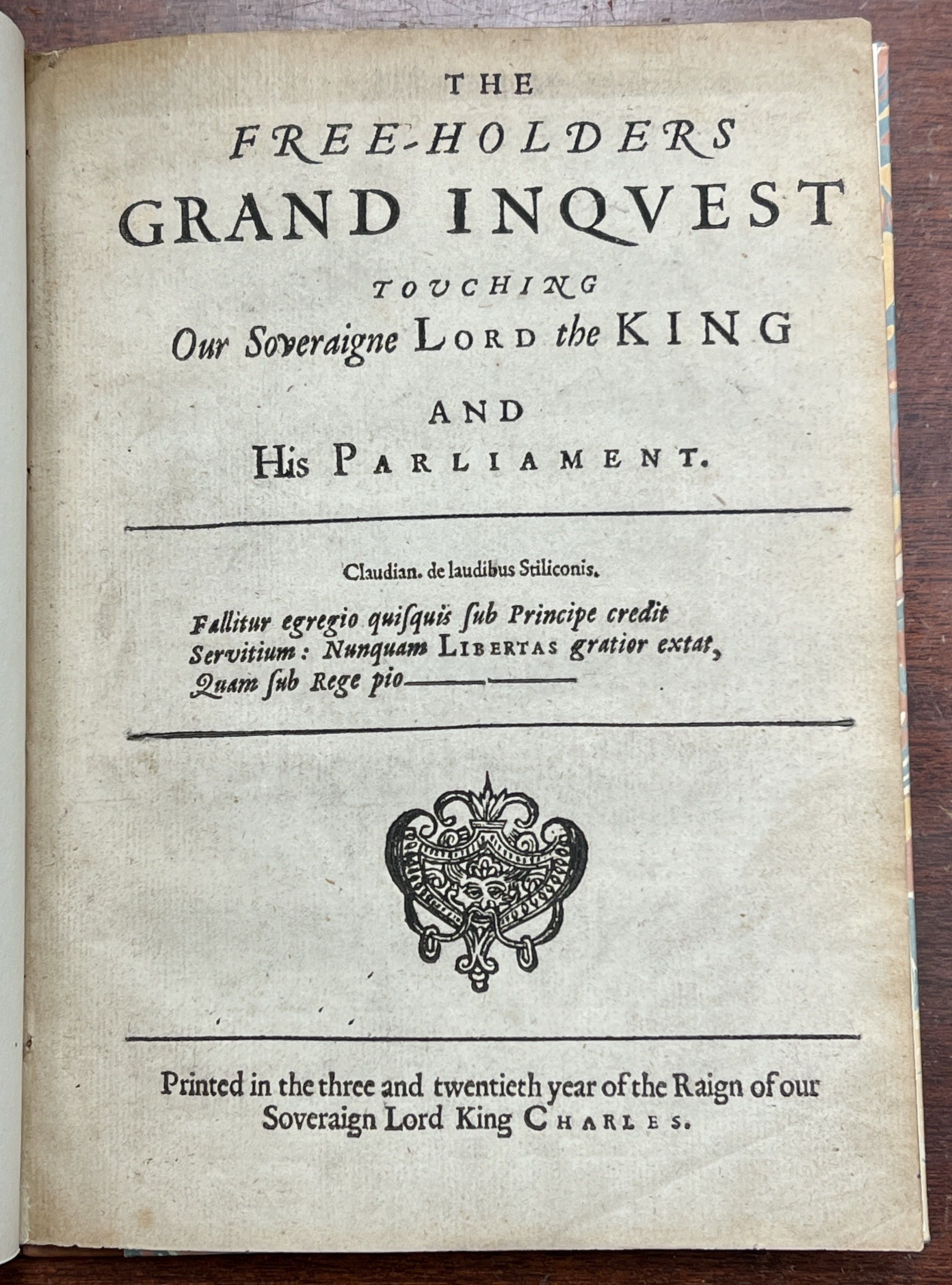 The FREE-HOLDERS GRAND INQUEST, Touching Our Sover