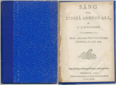 Sång till finska arméns ära. Skrift, som vunnit…