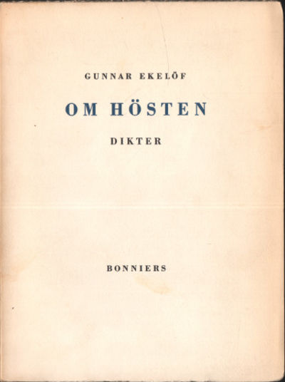 OM HÖSTEN.