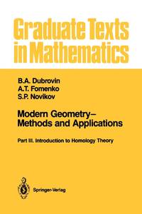Modern Geometry-Methods and Applications : Part III: Introduction to Homology Theory