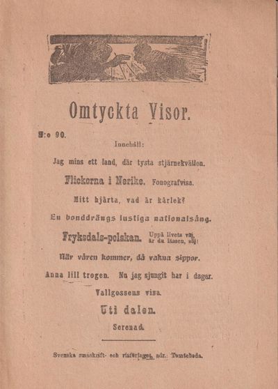 Visor. N:o 90. [Utg. av] Svenska småskrift- och…