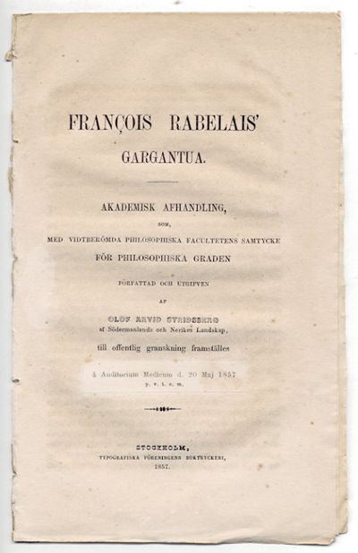 François Rabelais’ Gargantua. A.a.
