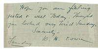 CLOSE OF AN AUTOGRAPH LETTER SIGNED BY AMERICAN ARMY OFFICER BRIGADIER GENERAL WILLIAM HORNER...