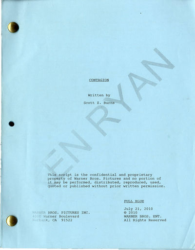 Steven Soderbergh (director) CONTAGION (Jul 21, 2010) Full Blue film script