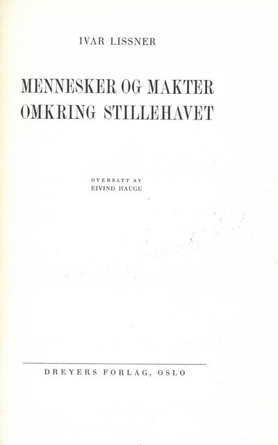 Mennesker og makter omkring Stillehavet. Oversatt…
