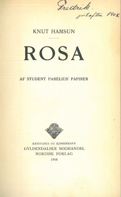 Rosa. Af student Parelius' papirer.