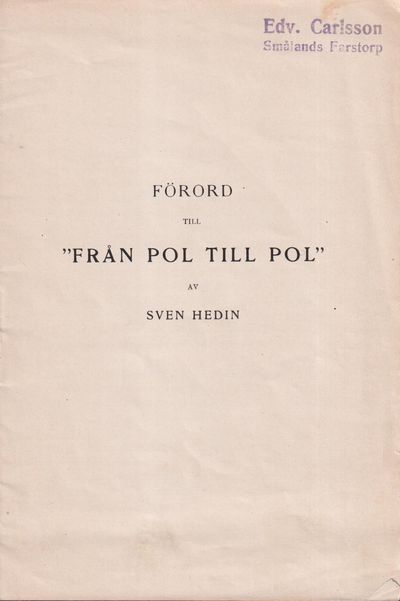 Förord till ‘Från pol till pol’.