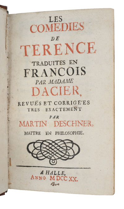 Les Comedies de Terence traduites en Francois par Madame Dacier revues et corrigees tres exactement par Martin Deschner. (photo 2)