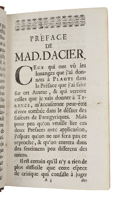 Les Comedies de Terence traduites en Francois par Madame Dacier revues et corrigees tres exactement par Martin Deschner. (photo 3)