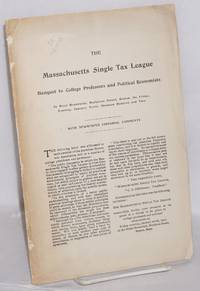 image of The Massachusetts Single Tax League banquet to college professors and political economists, at Hotel Brunswick, Boyleston Street, Boston, on Friday, evening, January Tenth, Nineteent Hundred and Two. With newspaper editorial comments