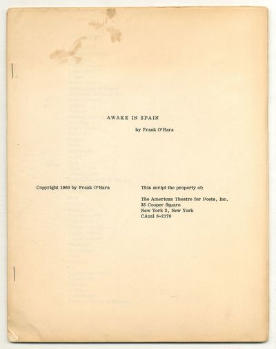 New York: The American Theatre for Poets, Inc, 1960. Softcover. Very Good. First edition. Quarto, 23...