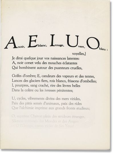 A noir, E blanc, I rouge, O vert, U bleu: AEIOU (Issue 7, March 1983)