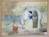 View Image 1 of 4 for Snow White and the Seven Dwarfs. Snow White and Doc Original Production Cel and Master Background fr... Inventory #008425