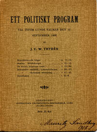 Ett politiskt program. Tal inför Lunds valmän den…