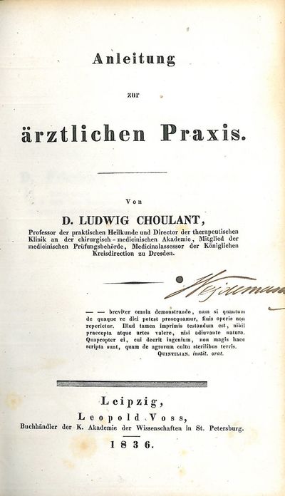 Anleitung zur ärztlichen Praxis.
