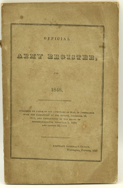 OFFICIAL ARMY REGISTER, FOR 1848