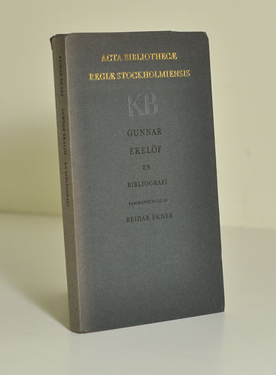 Gunnar Ekelöf. En bibliografi.