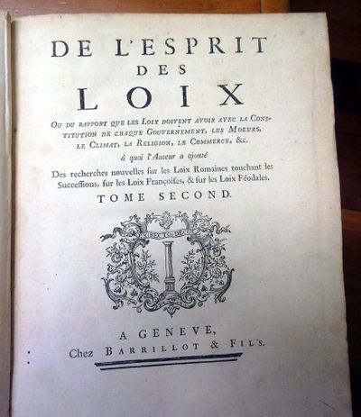 De l'Esprit des Loix - 2 volumes by CHARLES-LOUIS DE SECONDAT