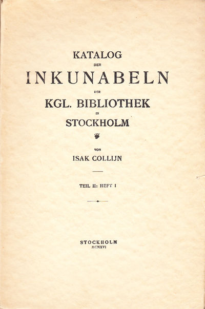 Katalog der Inkunabeln der Kgl. Bibliothek in…