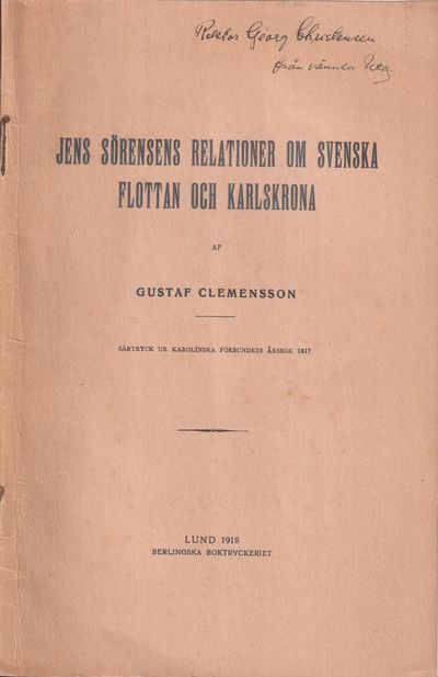 Jens Sörensens relationer om svenska flottan och…