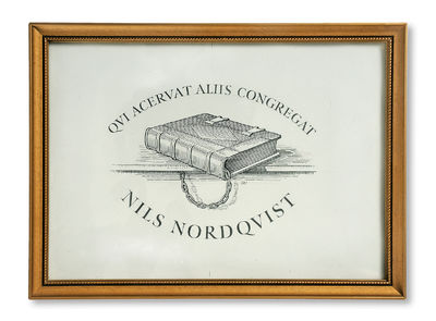 Originalteckning för exlibris till bokhistorikern…