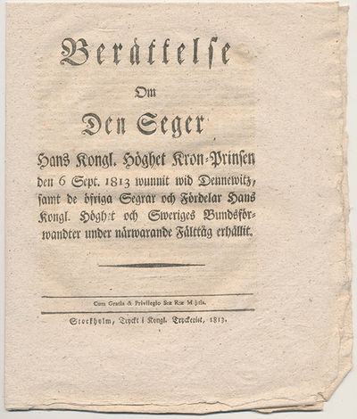 Berättelse om den seger hans kongl. höghet…