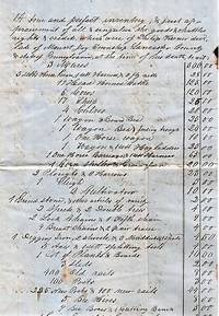 1860 HANDWRITTEN INVENTORY & APPRAISEMENT OF GOODS & CHATTELS IN THE ESTATE OF PHILIP KEENER, DECEASED, A FARMER OF MOUNT JOY TOWNSHIP