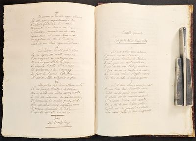 {Parma?}, 1809. Unpublished Manuscript. 8vo.  230 x 160 mm., .  122 leaves.  Bound in half brown ...