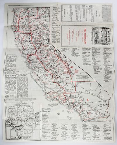 Tourist Motor Map of California. A Paradise for Motorists