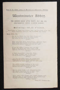 cover of Westminster Abbey Hymns for Services on July 30, 1922
