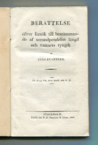 Berättelse öfver försök till bestämmande af…