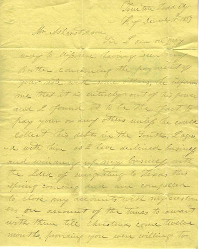 Autograph Letter Signed, Trenton, Todd County, Ken