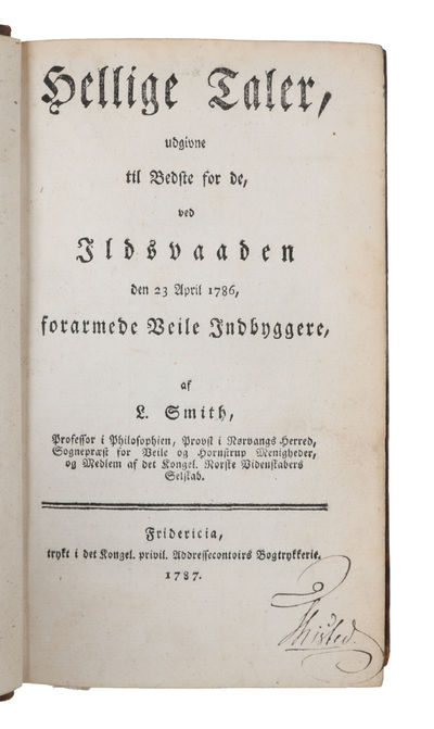 Hellige Taler, udgivne til Bedste for de, ved Ildsvaaden den 23 April 1786, forarmede Veile Indbyggere. (photo 2)