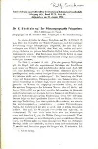 Zur Pflanzengeographie Patagoniens.